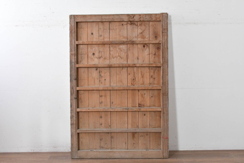 ヴィンテージ建具　昭和中期　鉄板張りの重厚な引き戸　(R-086696)