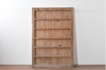 ヴィンテージ建具　昭和中期　鉄板張りの重厚な引き戸　(R-086697)