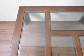 中古　美品　希少な廃番品　カリモク家具(karimoku)　domani(ドマーニ)　Morganton(モーガントン)　印象的なグリッドデザインのスクエア型センターテーブル　(R-086699)