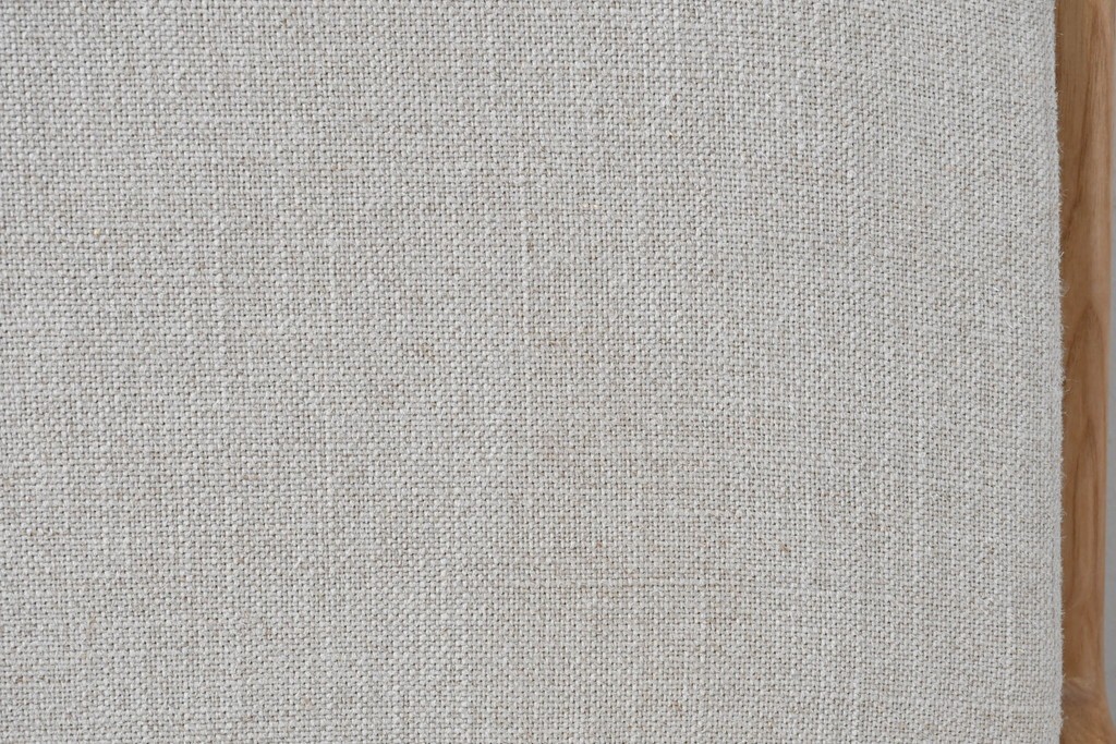 中古　美品　ZARA HOME(ザラホーム)　アッシュウッド材のフレームがおしゃれなリネンアームチェアとオットマンのセット　定価約9万3千円　(R-086709)