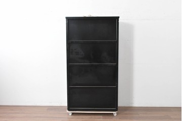 アジアンヴィンテージ　韓国民芸家具　煌びやかな螺鈿細工の照明付きコレクションケース　定価約65万円　(R-086712)