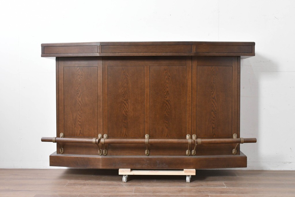 中古　美品　激レア希少モデル!!　カリモク家具(karimoku)　domani(ドマーニ)　Morganton(モーガントン)　フットレール付きバーカウンターテーブル　定価100万円以上　(R-086715)