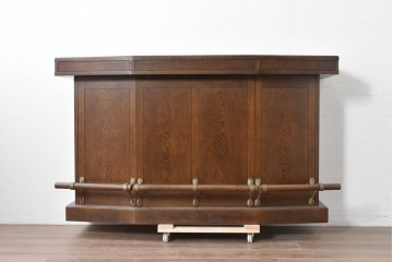 中古　美品　激レア希少モデル!!　カリモク家具(karimoku)　domani(ドマーニ)　Morganton(モーガントン)　フットレール付きバーカウンターテーブル　定価100万円以上　(R-086715)