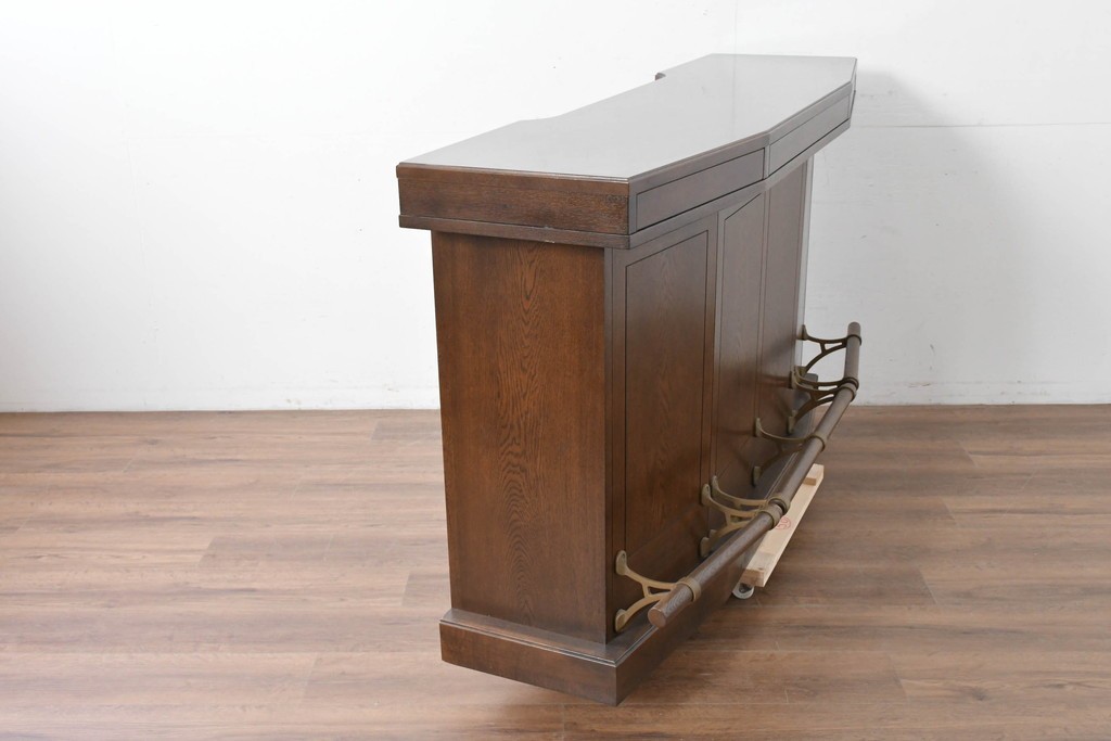 中古　美品　激レア希少モデル!!　カリモク家具(karimoku)　domani(ドマーニ)　Morganton(モーガントン)　フットレール付きバーカウンターテーブル　定価100万円以上　(R-086715)