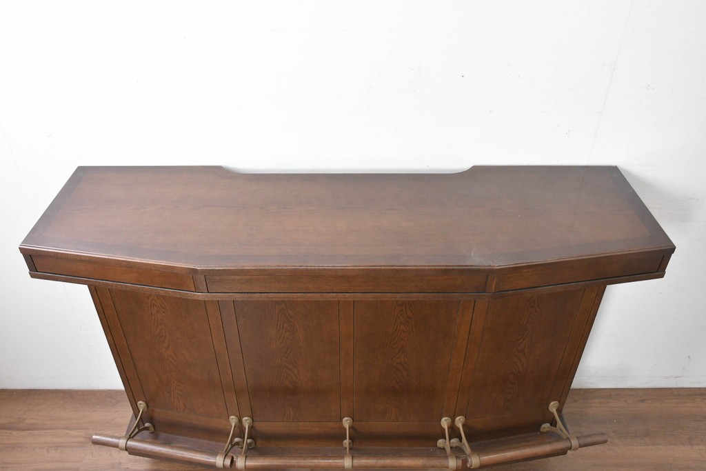 中古　美品　激レア希少モデル!!　カリモク家具(karimoku)　domani(ドマーニ)　Morganton(モーガントン)　フットレール付きバーカウンターテーブル　定価100万円以上　(R-086715)