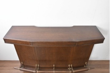 中古　美品　激レア希少モデル!!　カリモク家具(karimoku)　domani(ドマーニ)　Morganton(モーガントン)　フットレール付きバーカウンターテーブル　定価100万円以上　(R-086715)