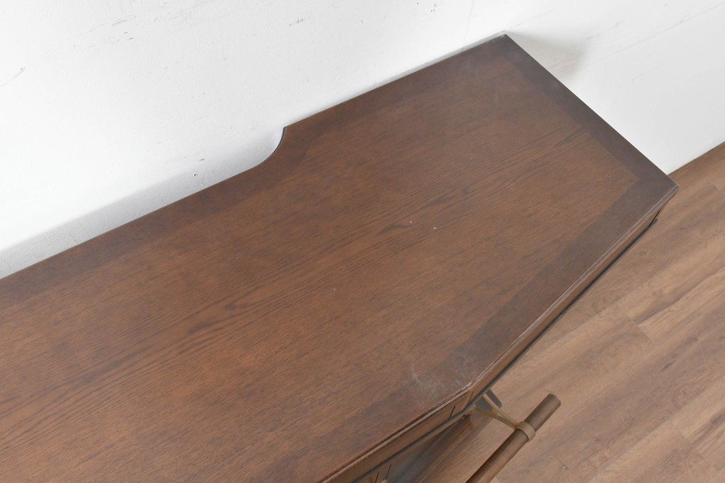 中古　美品　激レア希少モデル!!　カリモク家具(karimoku)　domani(ドマーニ)　Morganton(モーガントン)　フットレール付きバーカウンターテーブル　定価100万円以上　(R-086715)