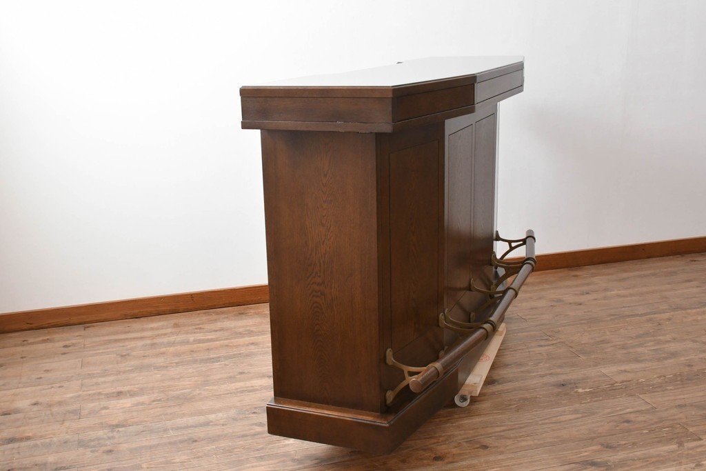 中古　美品　激レア希少モデル!!　カリモク家具(karimoku)　domani(ドマーニ)　Morganton(モーガントン)　フットレール付きバーカウンターテーブル　定価100万円以上　(R-086715)