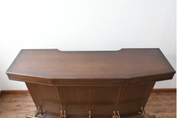 中古　美品　激レア希少モデル!!　カリモク家具(karimoku)　domani(ドマーニ)　Morganton(モーガントン)　フットレール付きバーカウンターテーブル　定価100万円以上　(R-086715)