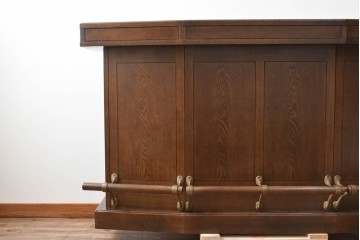 中古　美品　激レア希少モデル!!　カリモク家具(karimoku)　domani(ドマーニ)　Morganton(モーガントン)　フットレール付きバーカウンターテーブル　定価100万円以上　(R-086715)