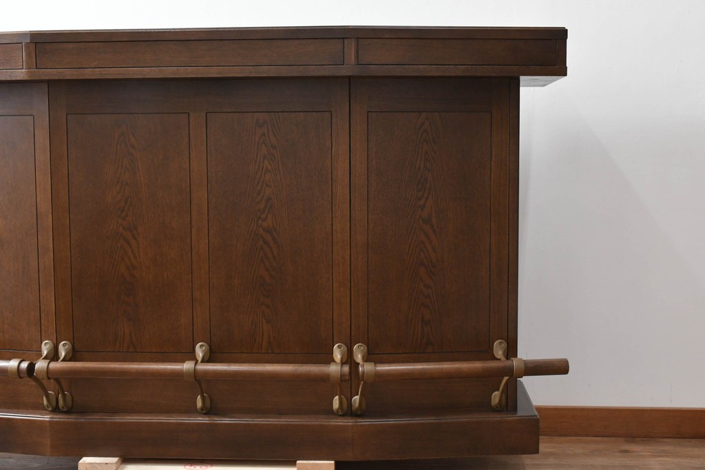 中古　美品　激レア希少モデル!!　カリモク家具(karimoku)　domani(ドマーニ)　Morganton(モーガントン)　フットレール付きバーカウンターテーブル　定価100万円以上　(R-086715)