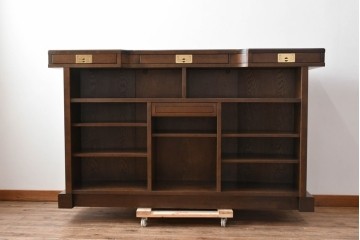 中古　美品　激レア希少モデル!!　カリモク家具(karimoku)　domani(ドマーニ)　Morganton(モーガントン)　フットレール付きバーカウンターテーブル　定価100万円以上　(R-086715)