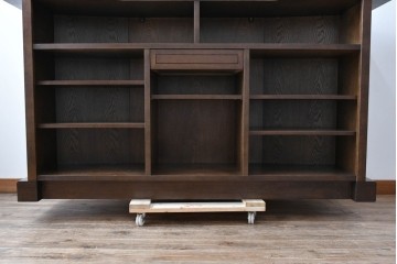 中古　美品　激レア希少モデル!!　カリモク家具(karimoku)　domani(ドマーニ)　Morganton(モーガントン)　フットレール付きバーカウンターテーブル　定価100万円以上　(R-086715)