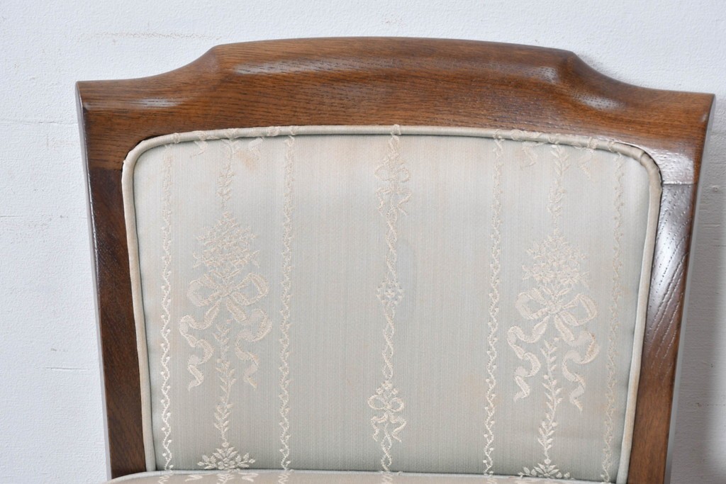 中古　希少　カリモク家具(karimoku)　domani(ドマーニ)　Morganton(モーガントン)　織り柄ファブリックが上品なカウンターチェア2脚セット　(R-086716)