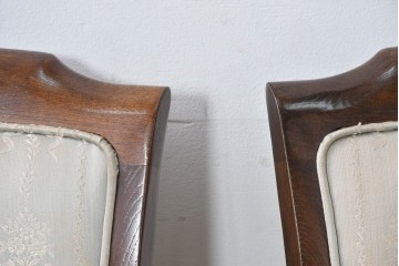 中古　希少　カリモク家具(karimoku)　domani(ドマーニ)　Morganton(モーガントン)　織り柄ファブリックが上品なカウンターチェア2脚セット　(R-086716)