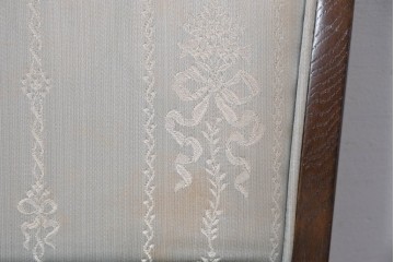 中古　希少　カリモク家具(karimoku)　domani(ドマーニ)　Morganton(モーガントン)　織り柄ファブリックが上品なカウンターチェア2脚セット　(R-086716)