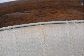 中古　希少　カリモク家具(karimoku)　domani(ドマーニ)　Morganton(モーガントン)　織り柄ファブリックが上品なカウンターチェア2脚セット　(R-086716)