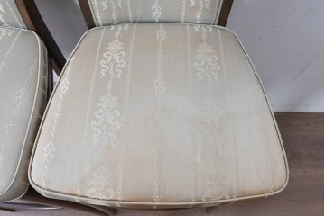 中古　希少　カリモク家具(karimoku)　domani(ドマーニ)　Morganton(モーガントン)　織り柄ファブリックが上品なカウンターチェア2脚セット　(R-086716)