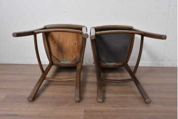 中古　希少　カリモク家具(karimoku)　domani(ドマーニ)　Morganton(モーガントン)　織り柄ファブリックが上品なカウンターチェア2脚セット　(R-086716)