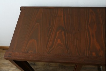 和製アンティーク　前面欅(ケヤキ)材　上杢!　違い棚付きの茶箪笥　(R-086724)