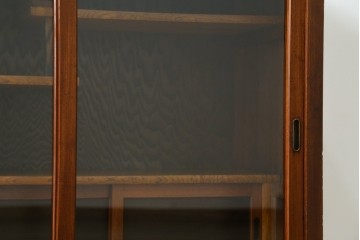 和製アンティーク　前面欅(ケヤキ)材　上杢!　違い棚付きの茶箪笥　(R-086724)