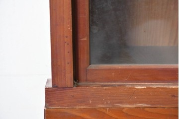 和製アンティーク　レトロな引き出し付き重ねガラス戸棚　(R-086727)