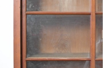 和製アンティーク　レトロな引き出し付き重ねガラス戸棚　(R-086727)