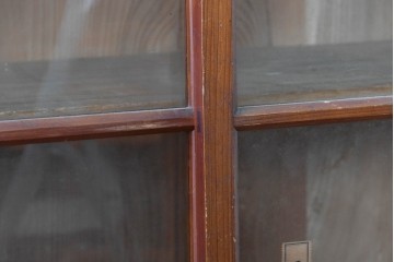 和製アンティーク　レトロな引き出し付き重ねガラス戸棚　(R-086727)