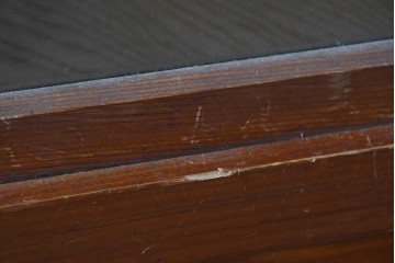 和製アンティーク　レトロな引き出し付き重ねガラス戸棚　(R-086727)