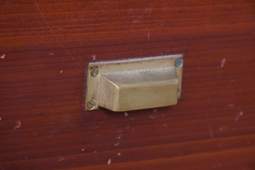 和製アンティーク　レトロな引き出し付き重ねガラス戸棚　(R-086727)