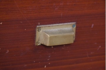 和製アンティーク　レトロな引き出し付き重ねガラス戸棚　(R-086727)