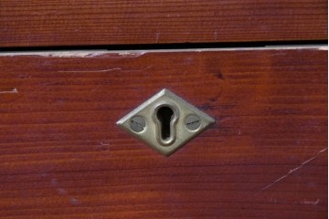 和製アンティーク　レトロな引き出し付き重ねガラス戸棚　(R-086727)