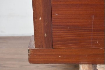 和製アンティーク　レトロな引き出し付き重ねガラス戸棚　(R-086727)