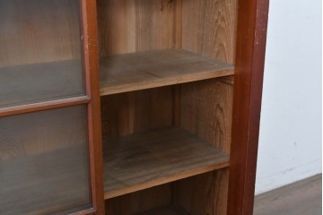 和製アンティーク　レトロ　素朴なガラス戸棚　(R-086728)