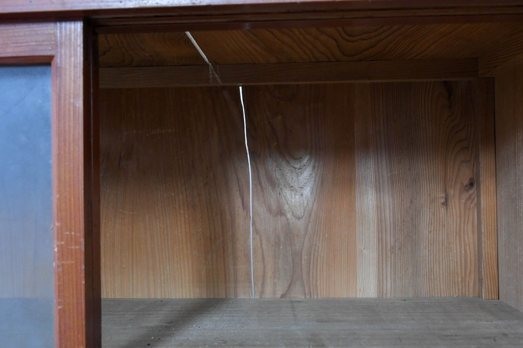 和製アンティーク　レトロ　素朴なガラス戸棚　(R-086728)