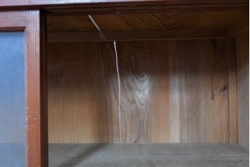 和製アンティーク　レトロ　素朴なガラス戸棚　(R-086728)