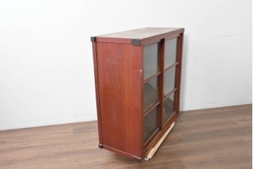 和製アンティーク　レトロ　素朴なガラス戸棚　(R-086728)