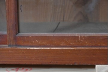和製アンティーク　レトロ　素朴なガラス戸棚　(R-086728)