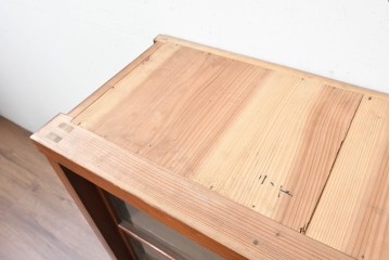 和製アンティーク　レトロな引き出し付きガラス戸棚　(R-086729)