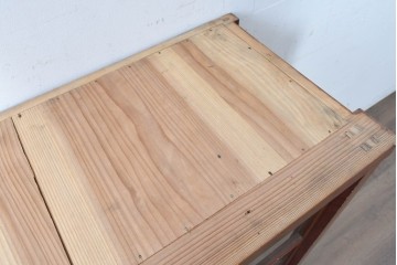 和製アンティーク　レトロな引き出し付きガラス戸棚　(R-086729)