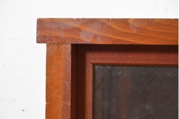 和製アンティーク　レトロな引き出し付きガラス戸棚　(R-086729)