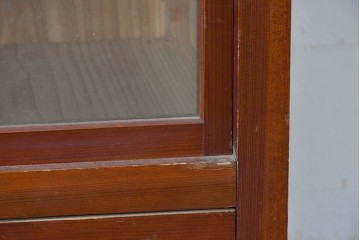 和製アンティーク　レトロな引き出し付きガラス戸棚　(R-086729)