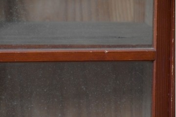 和製アンティーク　レトロな引き出し付きガラス戸棚　(R-086729)