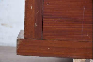 和製アンティーク　レトロな引き出し付きガラス戸棚　(R-086729)