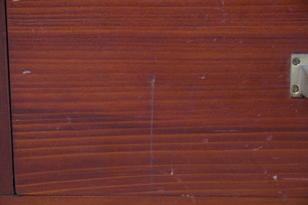 和製アンティーク　レトロな引き出し付きガラス戸棚　(R-086729)