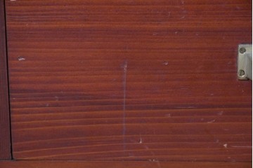 和製アンティーク　レトロな引き出し付きガラス戸棚　(R-086729)