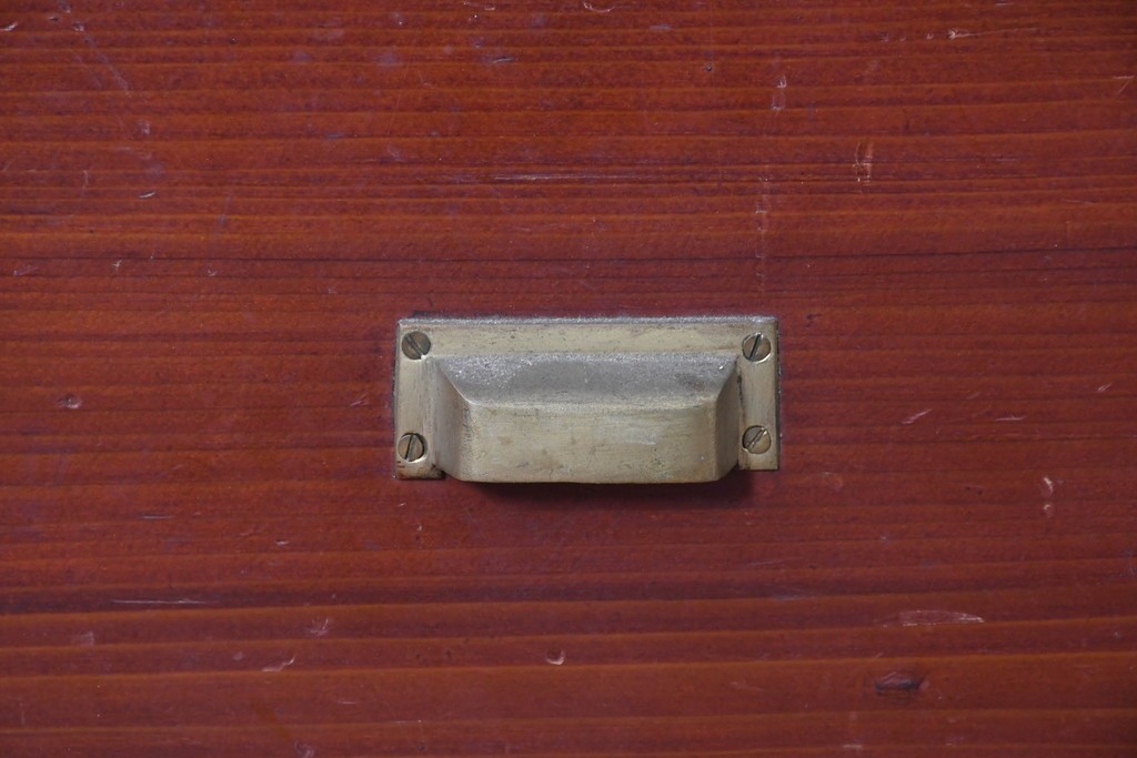 和製アンティーク　レトロな引き出し付きガラス戸棚　(R-086729)