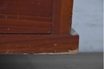 和製アンティーク　レトロな引き出し付きガラス戸棚　(R-086729)