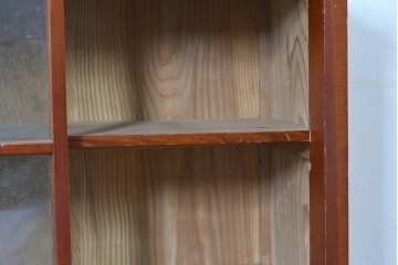和製アンティーク　レトロな引き出し付きガラス戸棚　(R-086729)