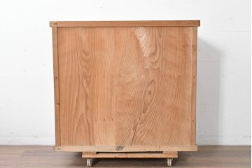 和製アンティーク　レトロな引き出し付きガラス戸棚　(R-086729)